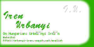 iren urbanyi business card